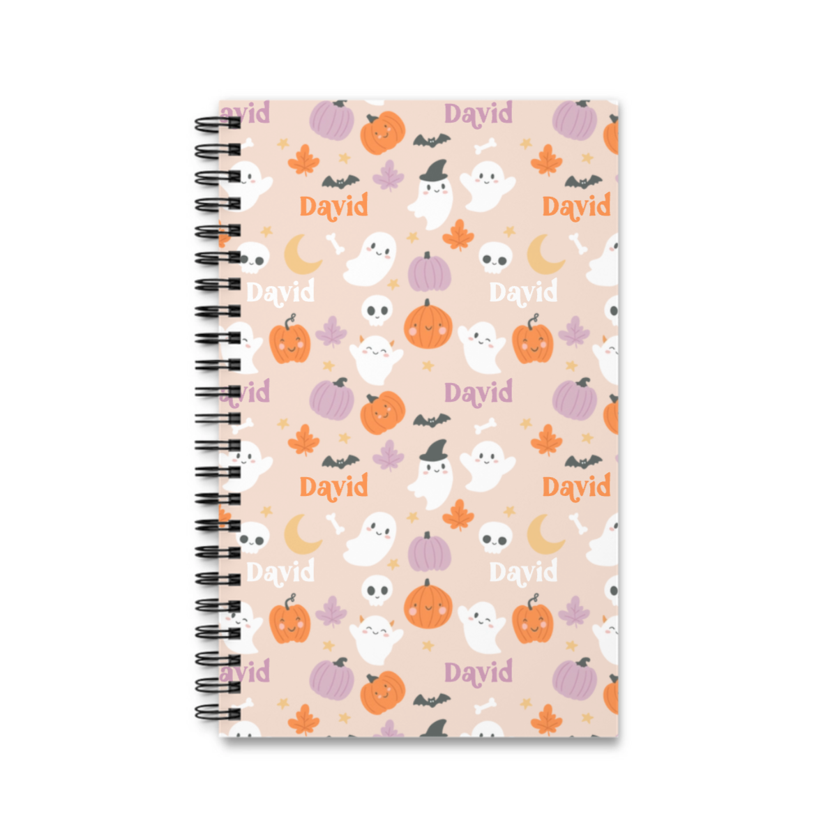 Namensmuster Halloween Spiralnotizbuch