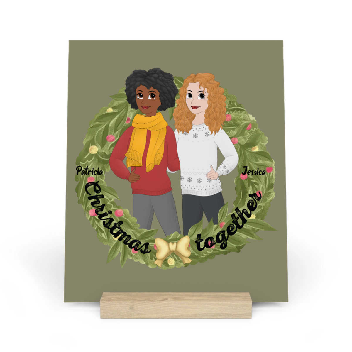 Weihnachten zusammen Galerietafel mit Ständer