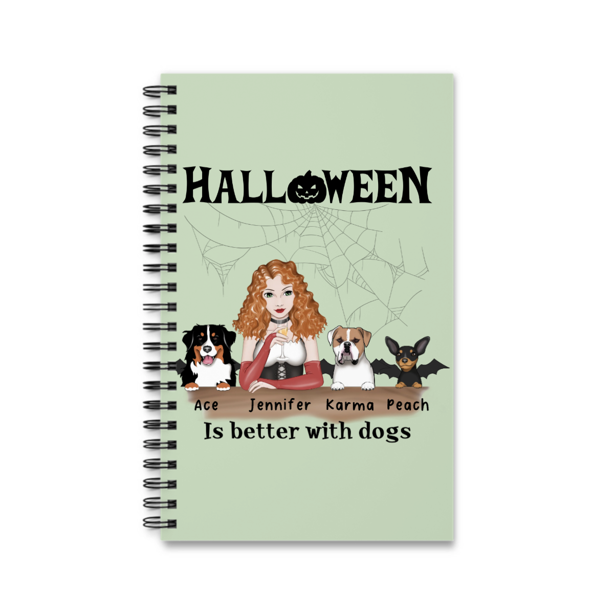 Halloween ist besser mit Hunden Spiralnotizbuch