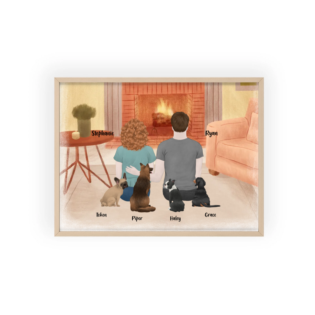 Du, ich und die Hunde Poster mit Holzrahmen
