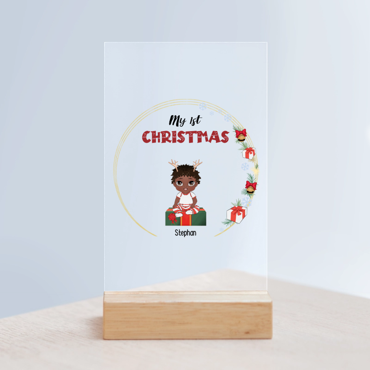 Mein erstes Weihnachten Acrylschild mit Holzständer