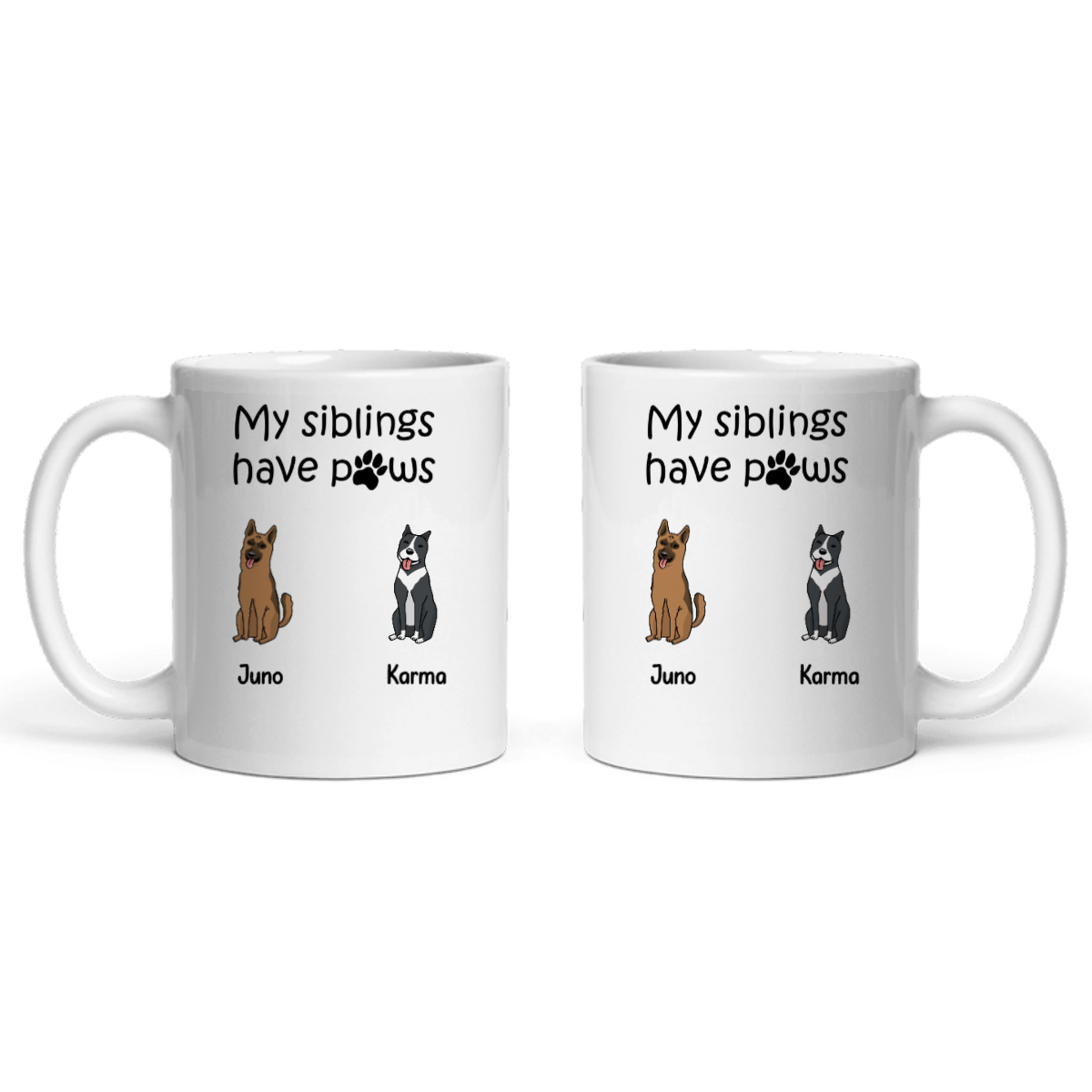 Meine Geschwister haben Pfoten Keramiktasse