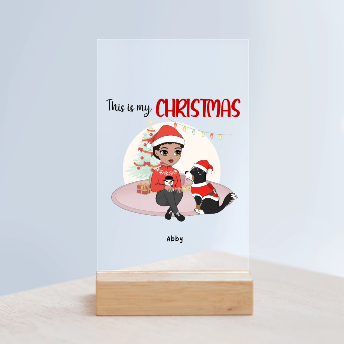 Meine Weihnachten Acrylschild mit Holzständer
