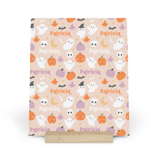 Namensmuster Halloween Galerietafel mit Ständer
