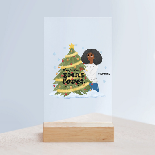 Christmas lover Weihnacht Acrylschild mit Holzständer