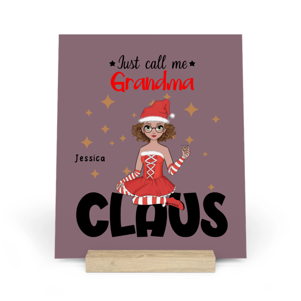 Nenn mich Oma Klaus Weihnacht Galerietafel mit Ständer