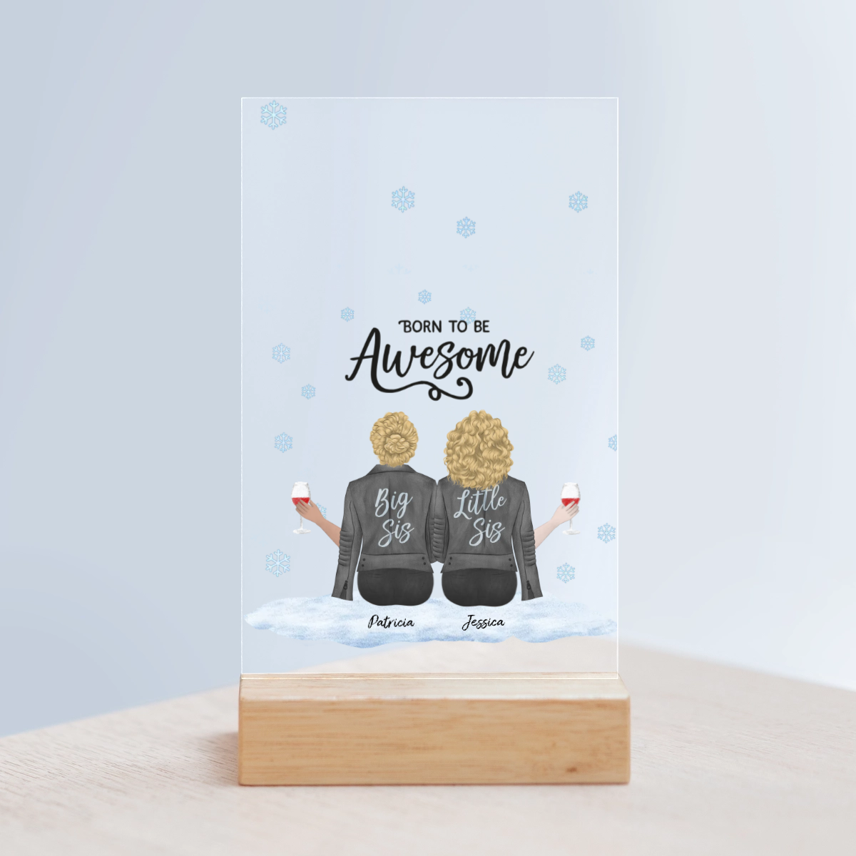 Besties Forever Weihnacht Acrylschild mit Holzständer