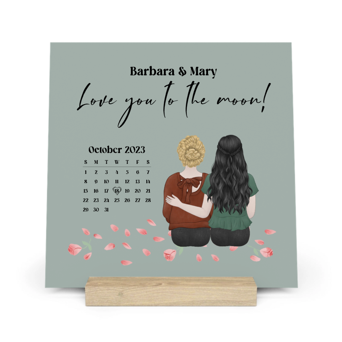 Personalisiertes Pärchen Galerietafel mit Ständer