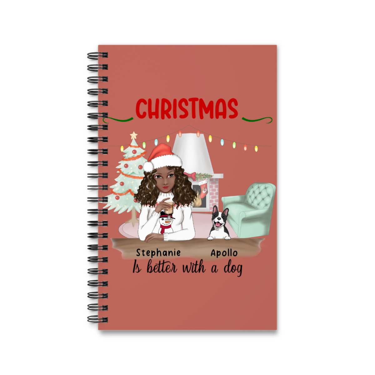Weihnachten ist schöner mit Hunden Spiralnotizbuch