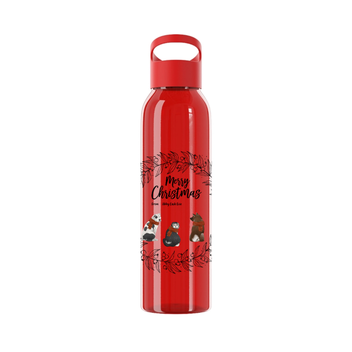 Frohe Haustier Weihnachten Wasserflasche 650 ml