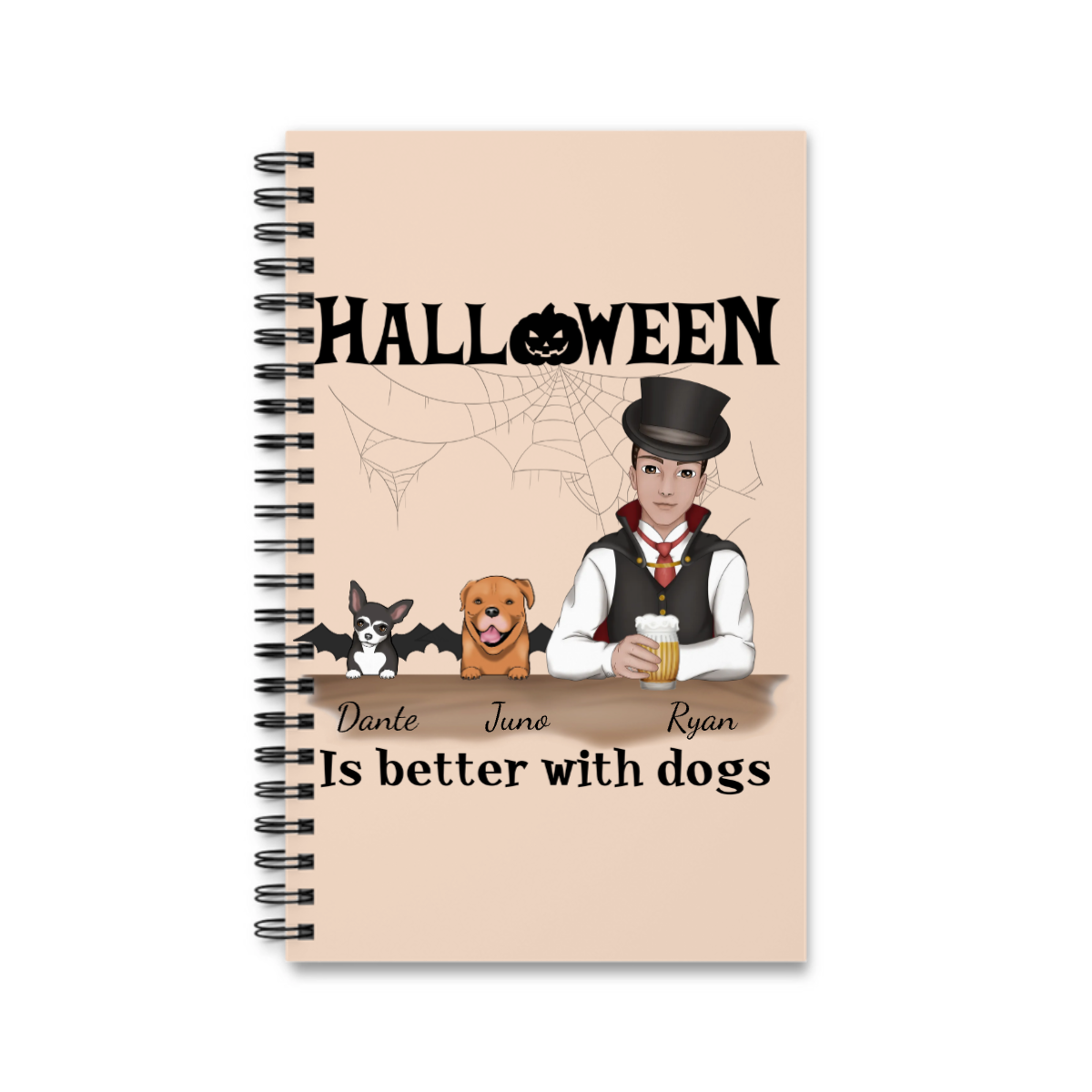 Halloween ist besser mit Hunden Spiralnotizbuch