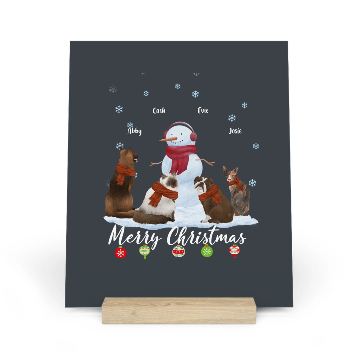 Frohe Haustier Weihnachten Galerietafel mit Ständer