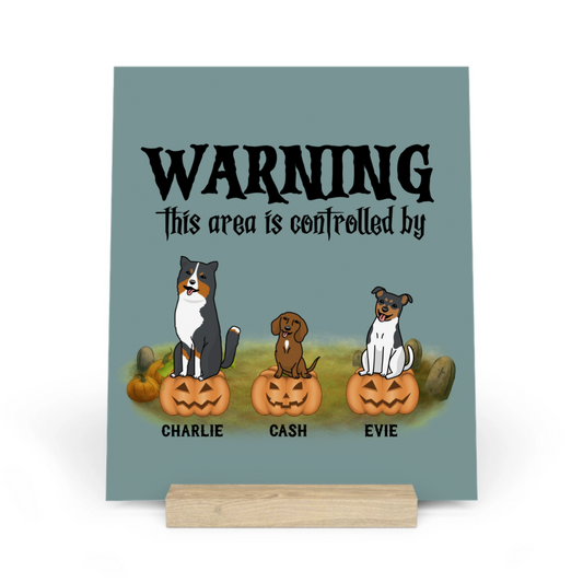 Achtung Bereich kontrolliert Halloween Galerietafel mit Ständer