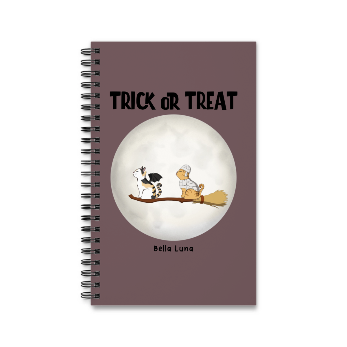 Süßes oder Saures Katzen Halloween Spiralnotizbuch