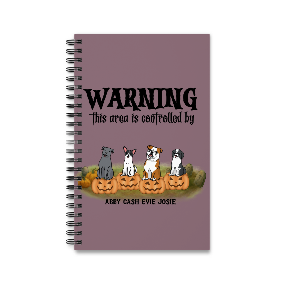 Achtung Bereich kontrolliert Halloween Spiralnotizbuch
