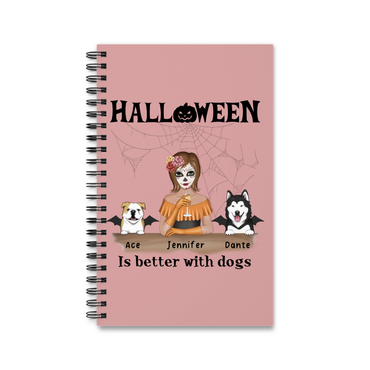 Halloween ist besser mit Hunden Spiralnotizbuch