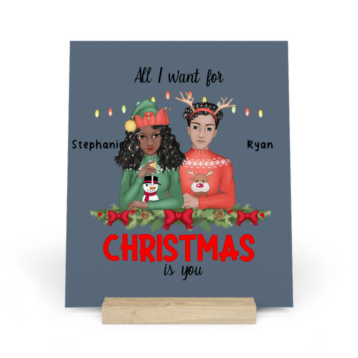 Alles was ich mir zu Weihnachten wünsche bist du Galerietafel mit Ständer