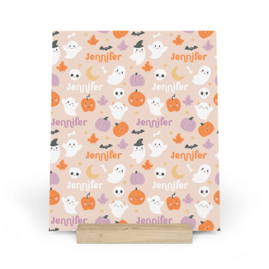 Namensmuster Halloween Galerietafel mit Ständer