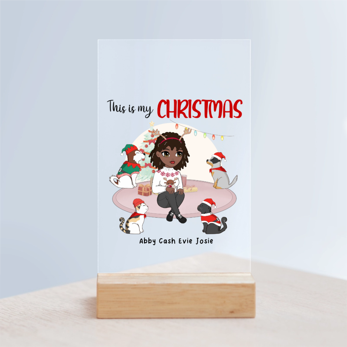 Meine Weihnachten Acrylschild mit Holzständer