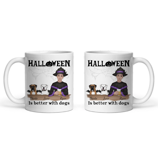 Halloween ist besser mit Hunden Keramiktasse
