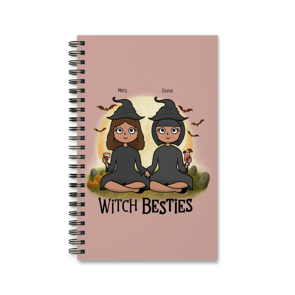 Hexenbesties Halloween Spiralnotizbuch