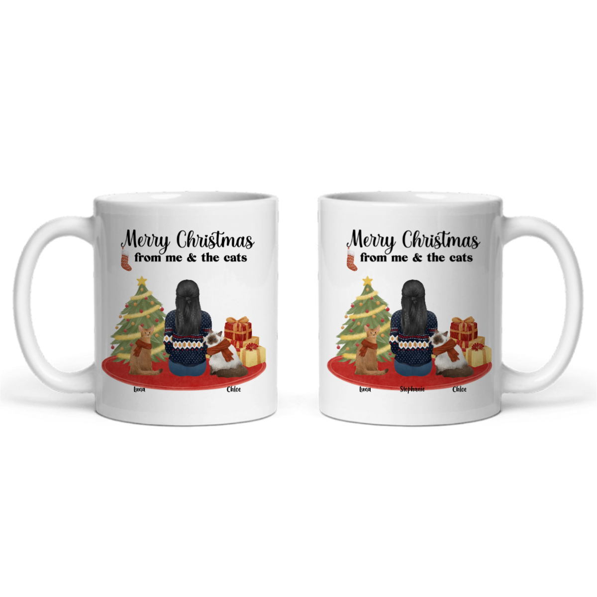 Frohe Weihnachten von mir und den Katzen Keramiktasse