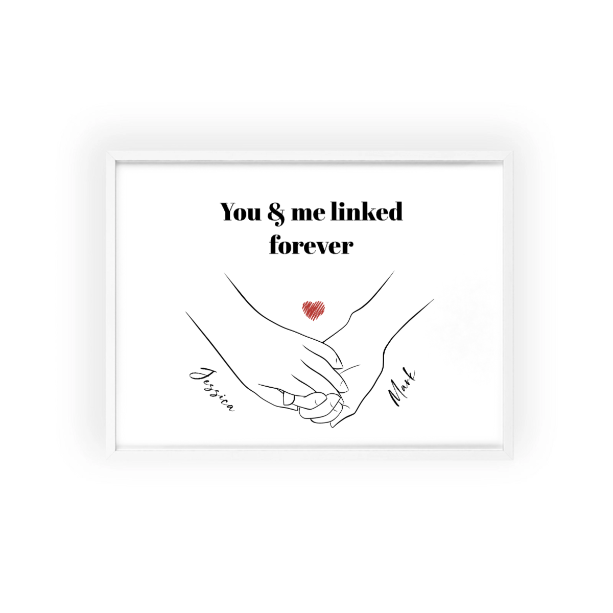 You and Me Forever Linked Poster with Wooden Frame