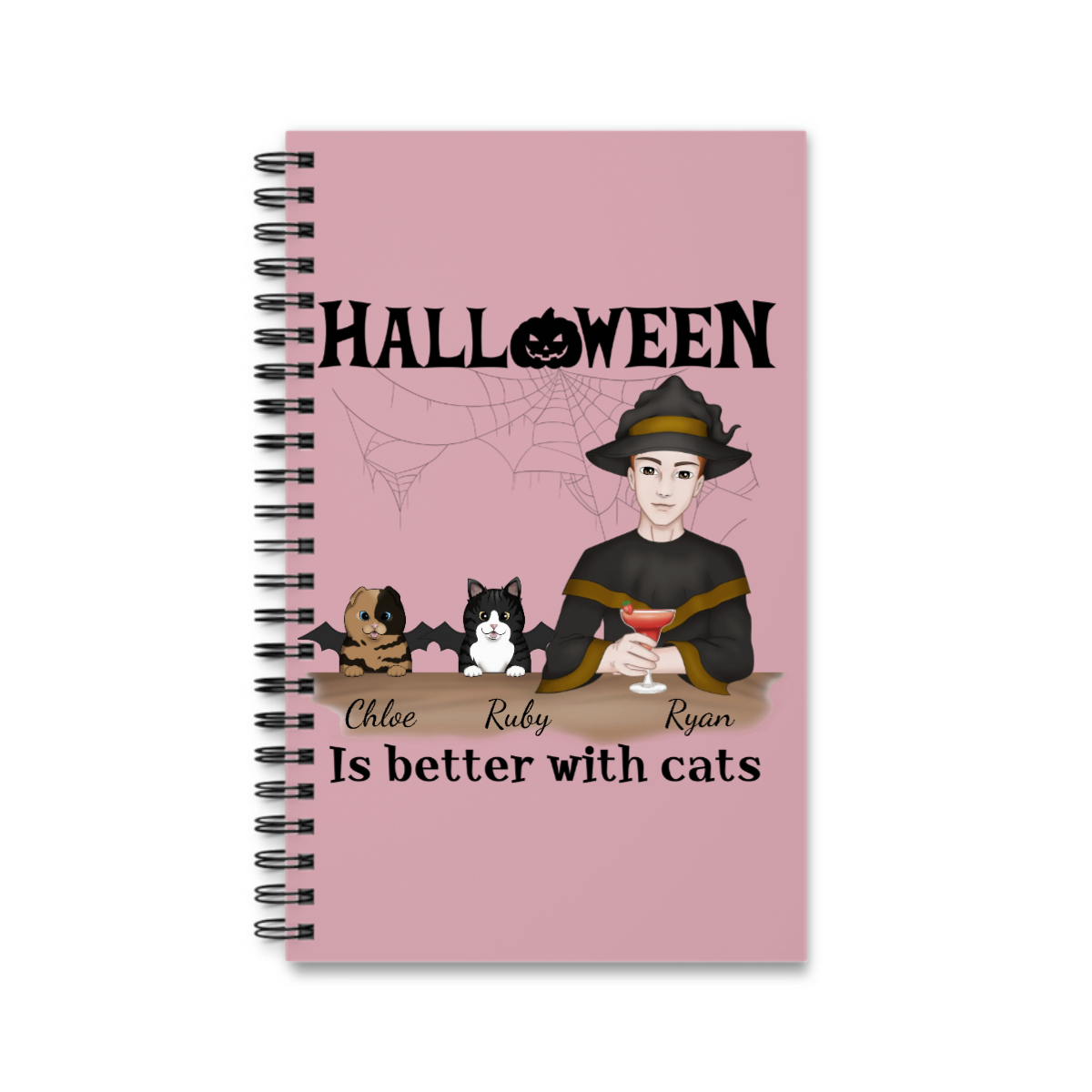 Halloween ist besser mit einem Katzen Spiralnotizbuch