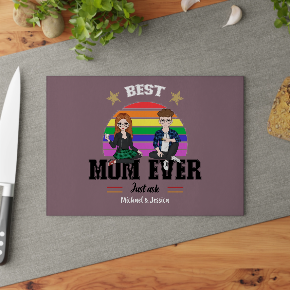 Beste Mama aller Zeiten Glasschneidebrett