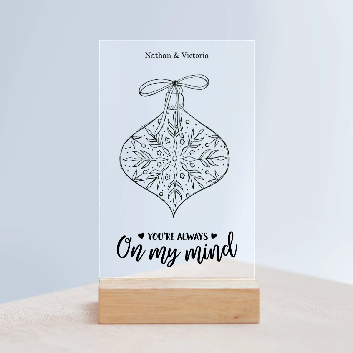 Frohe Weihnachten Acrylschild mit Holzständer