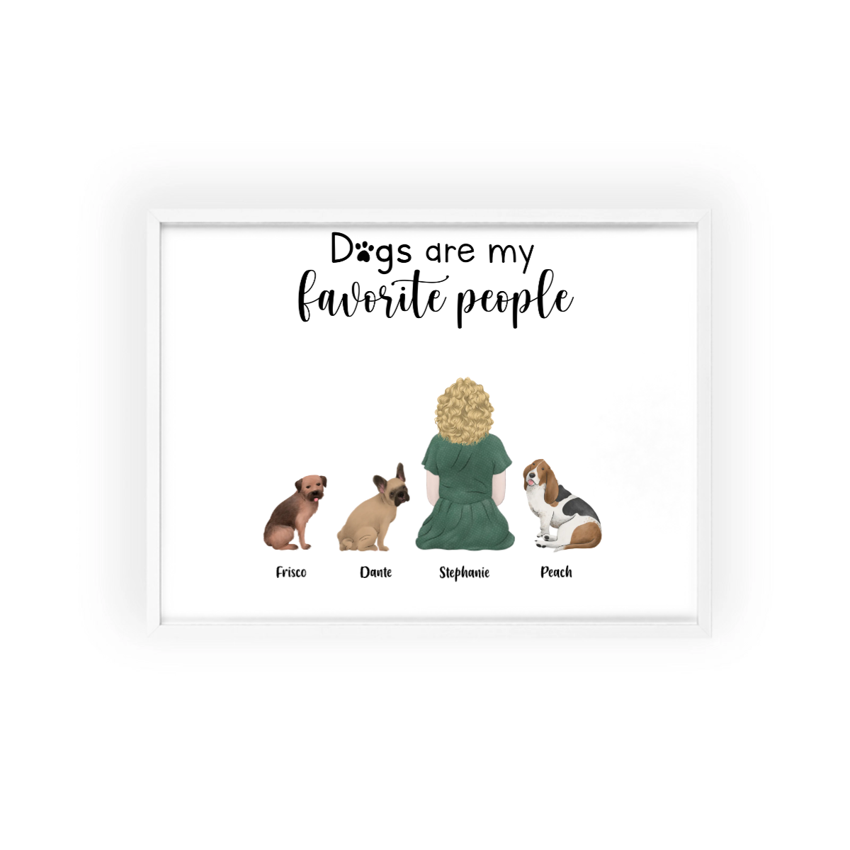 Hunde sind meine Lieblingsmenschen Poster mit Holzrahmen