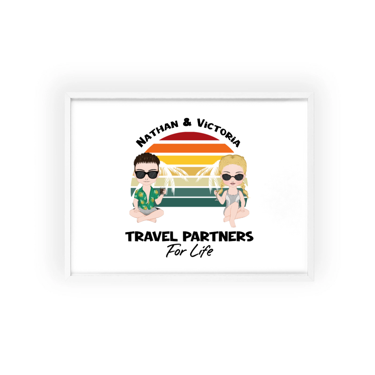 Reisepartner fürs Leben Poster mit Holzrahmen