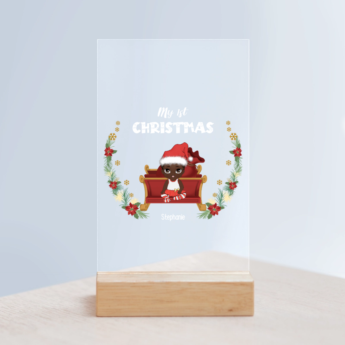 Mein erstes Weihnachten Acrylschild mit Holzständer