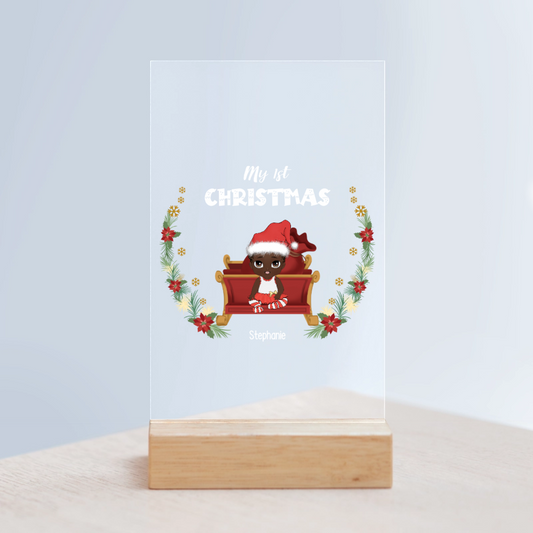 Mein erstes Weihnachten Acrylschild mit Holzständer