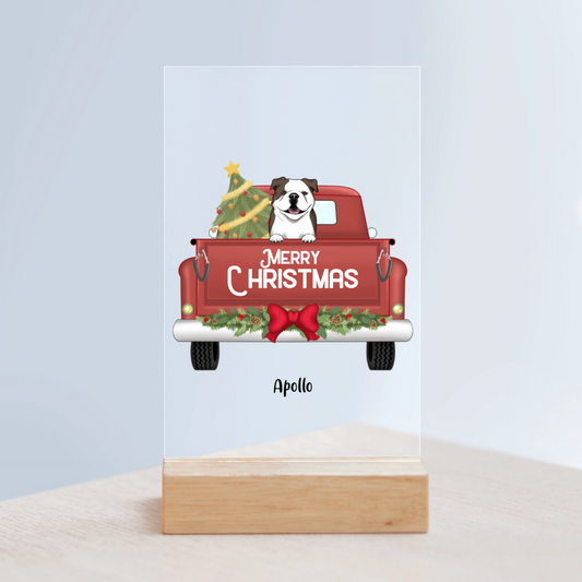 Frohe Weihnachten Acrylschild mit Holzständer