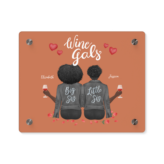 Wine Girls Acryl Wandkunst Panel