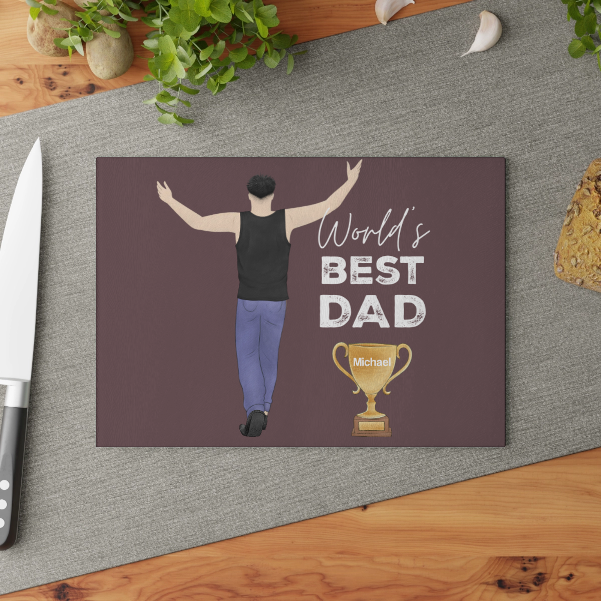 Bester Vater Auszeichnung Glasschneidebrett