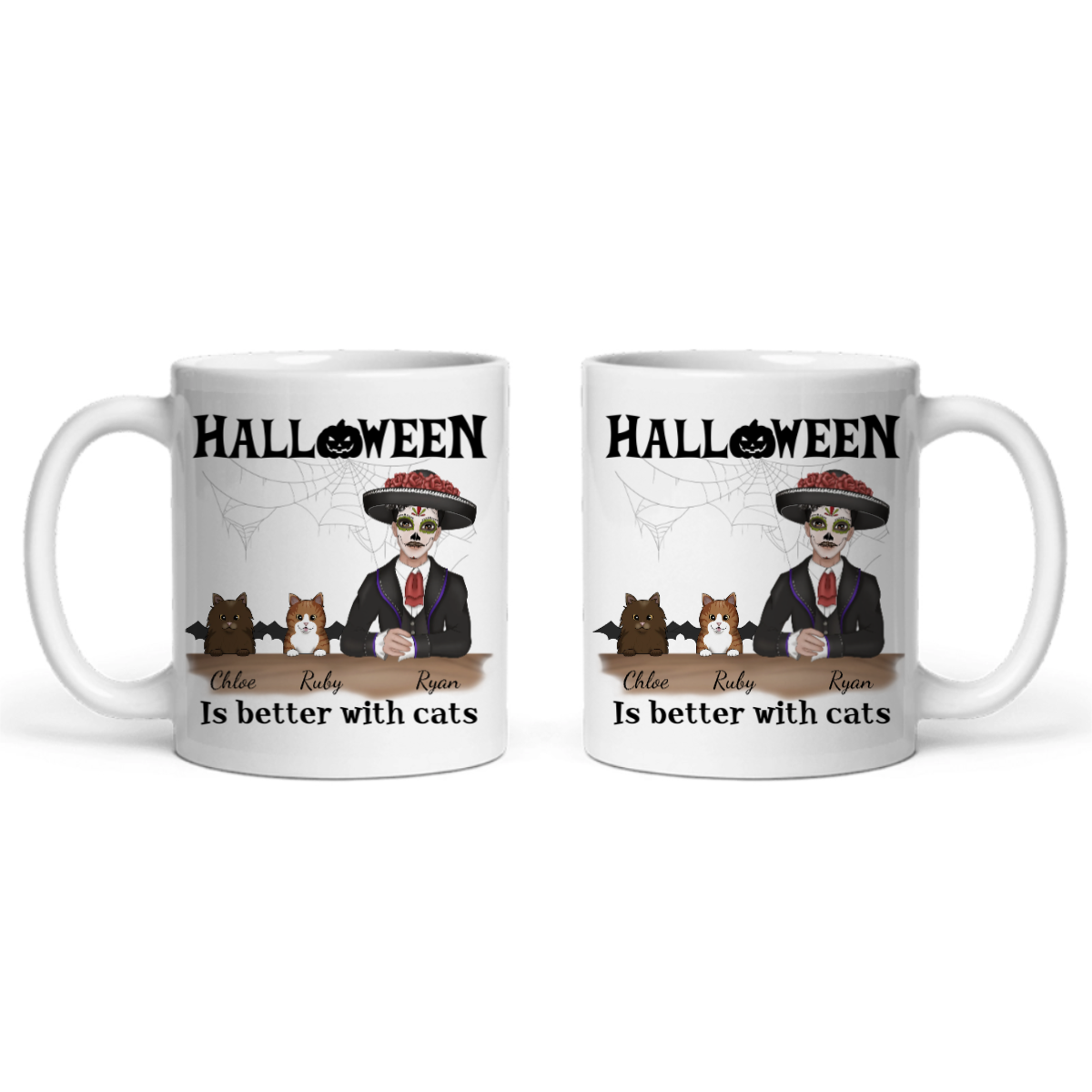 Halloween ist besser mit Katzen Keramiktasse