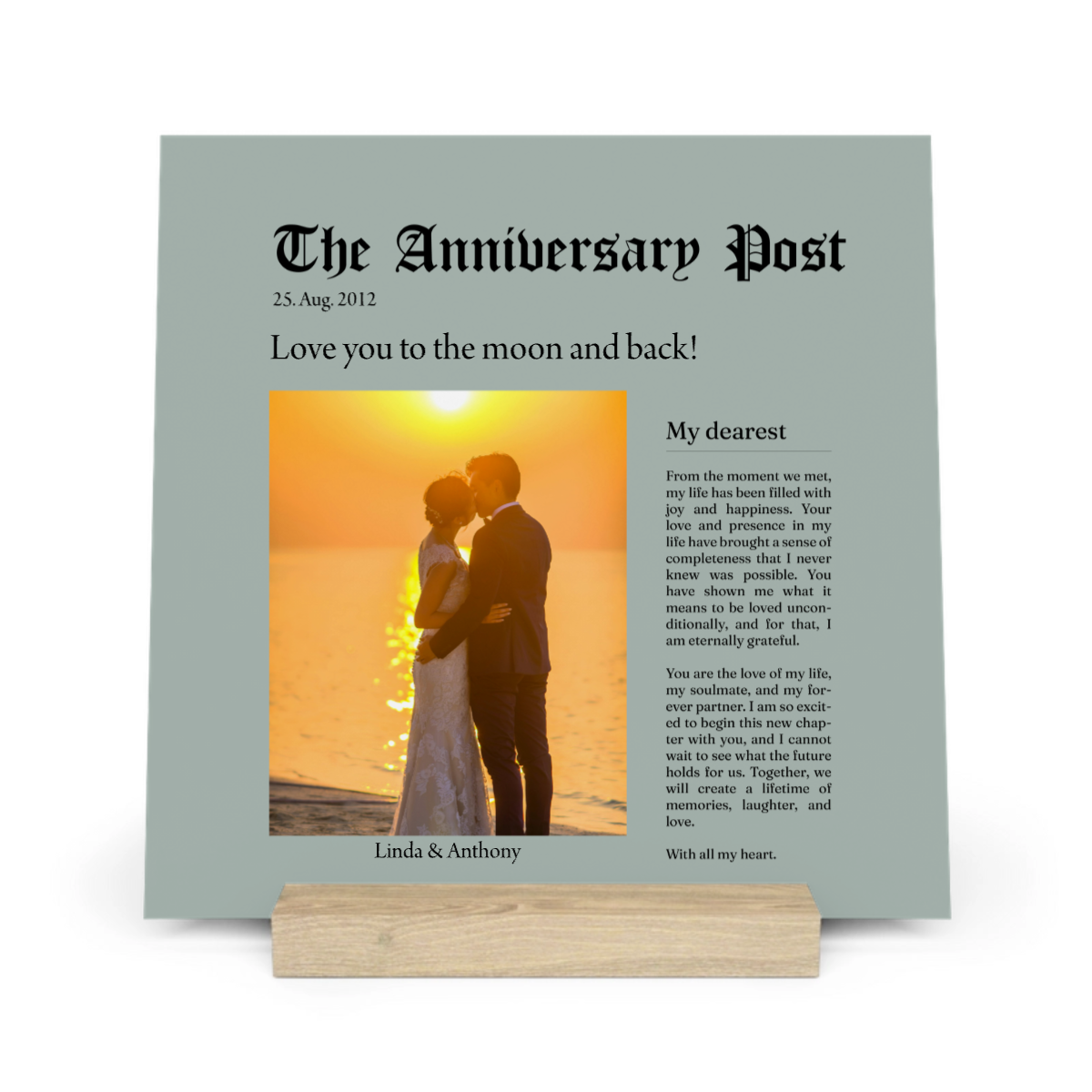 Jubiläumspost Galerietafel mit Ständer