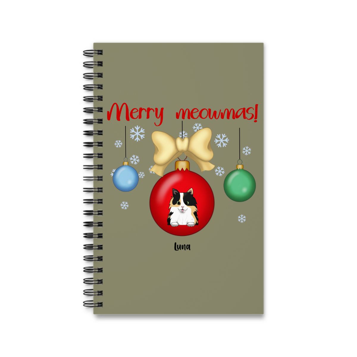 Frohe Meownachten Weihnacht Spiralnotizbuch