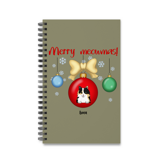 Frohe Meownachten Weihnacht Spiralnotizbuch