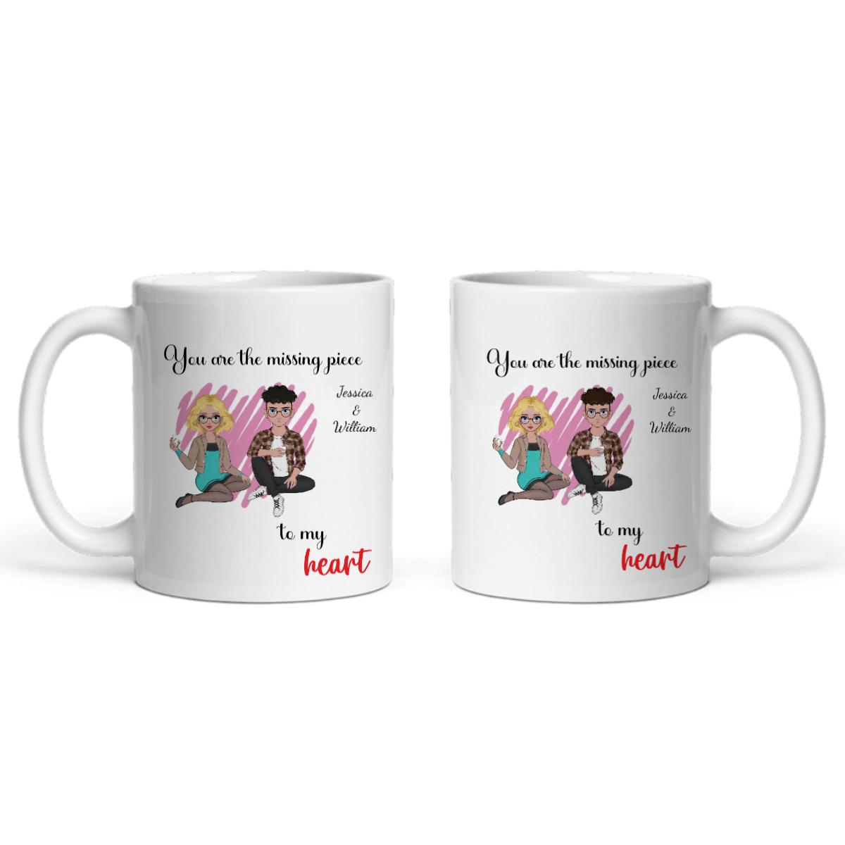 Du bist das fehlende Stück meines Herzens Keramiktasse