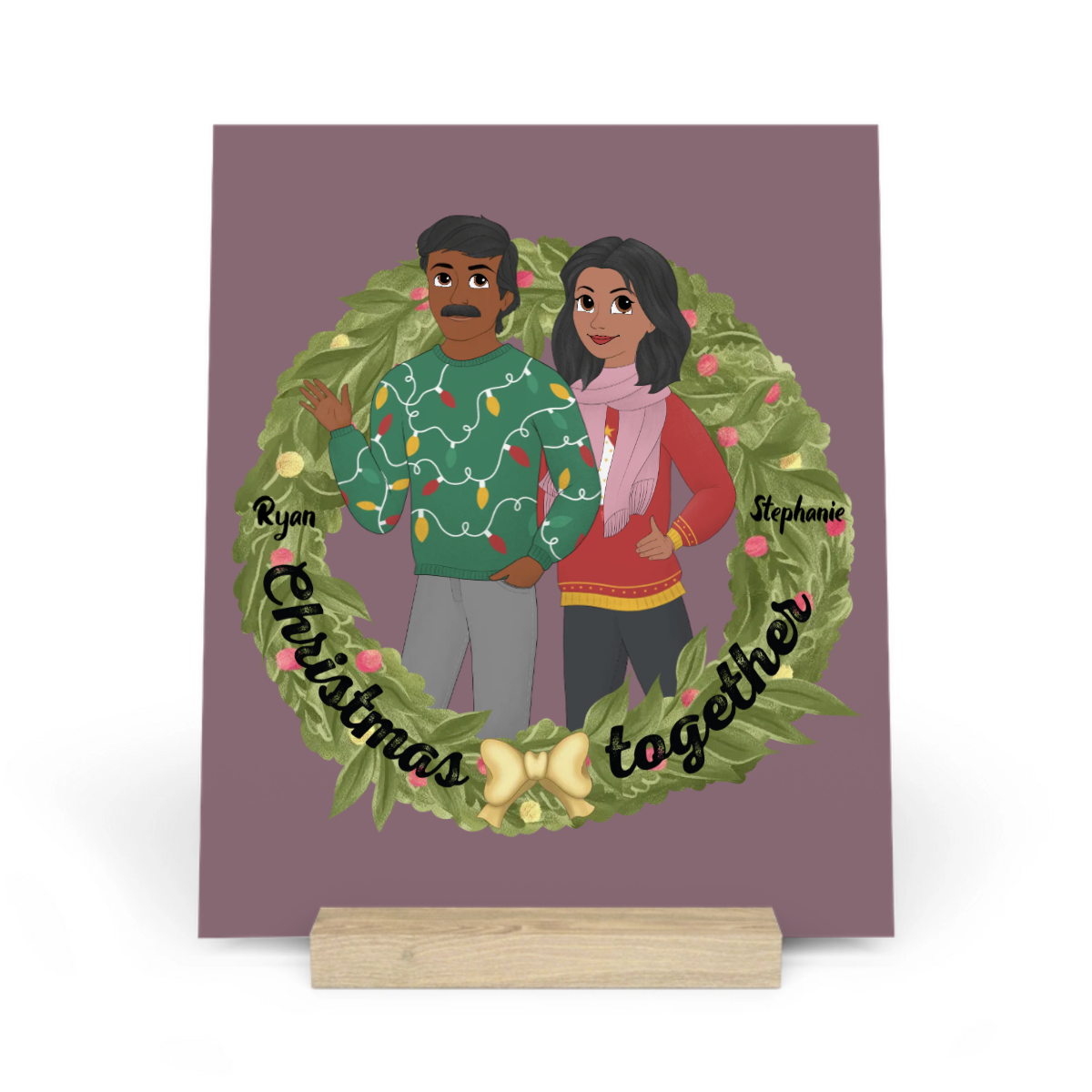 Weihnachten zusammen Galerietafel mit Ständer