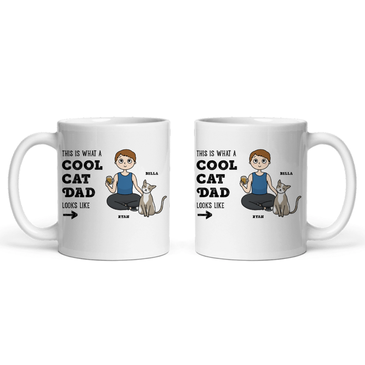 Cooler Katzen Papa Keramiktasse