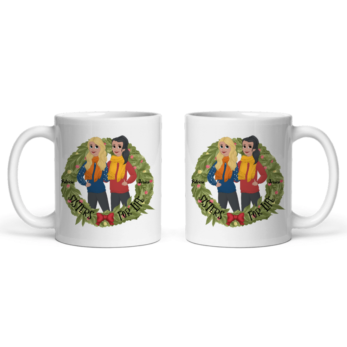 Schwestern fürs Leben Weihnacht Keramiktasse