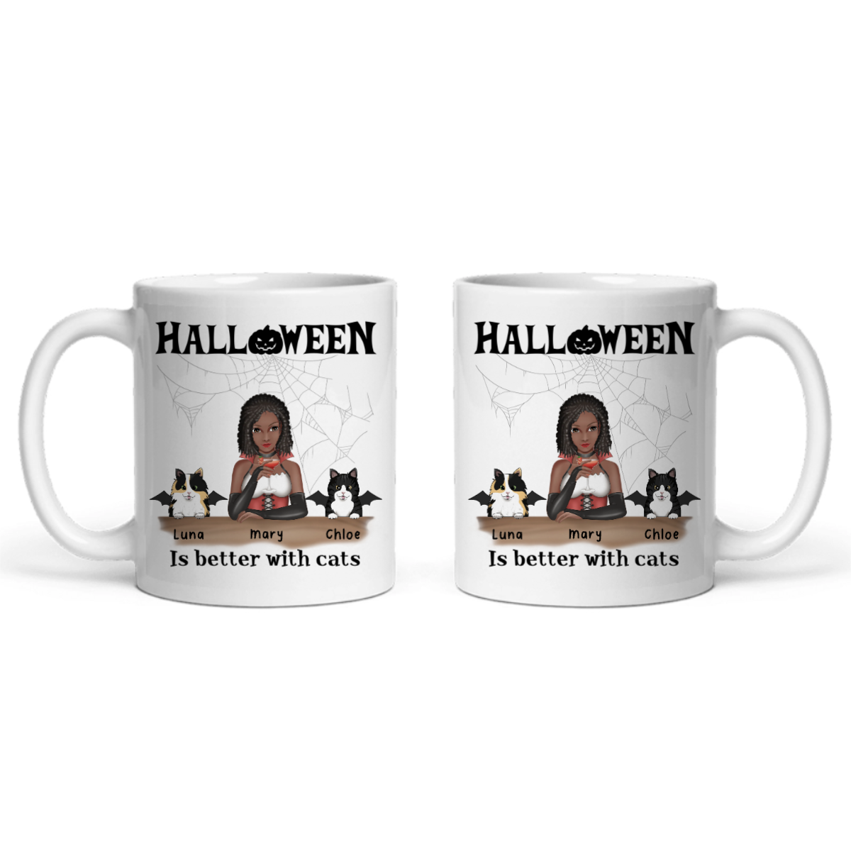 Halloween ist besser mit Katzen Keramiktasse