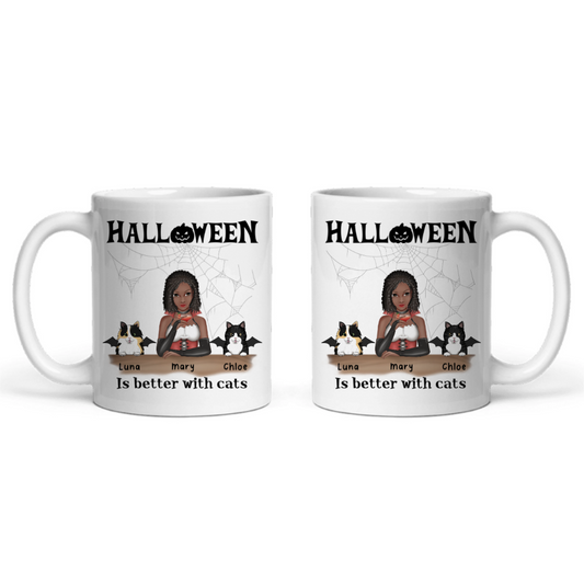 Halloween ist besser mit Katzen Keramiktasse