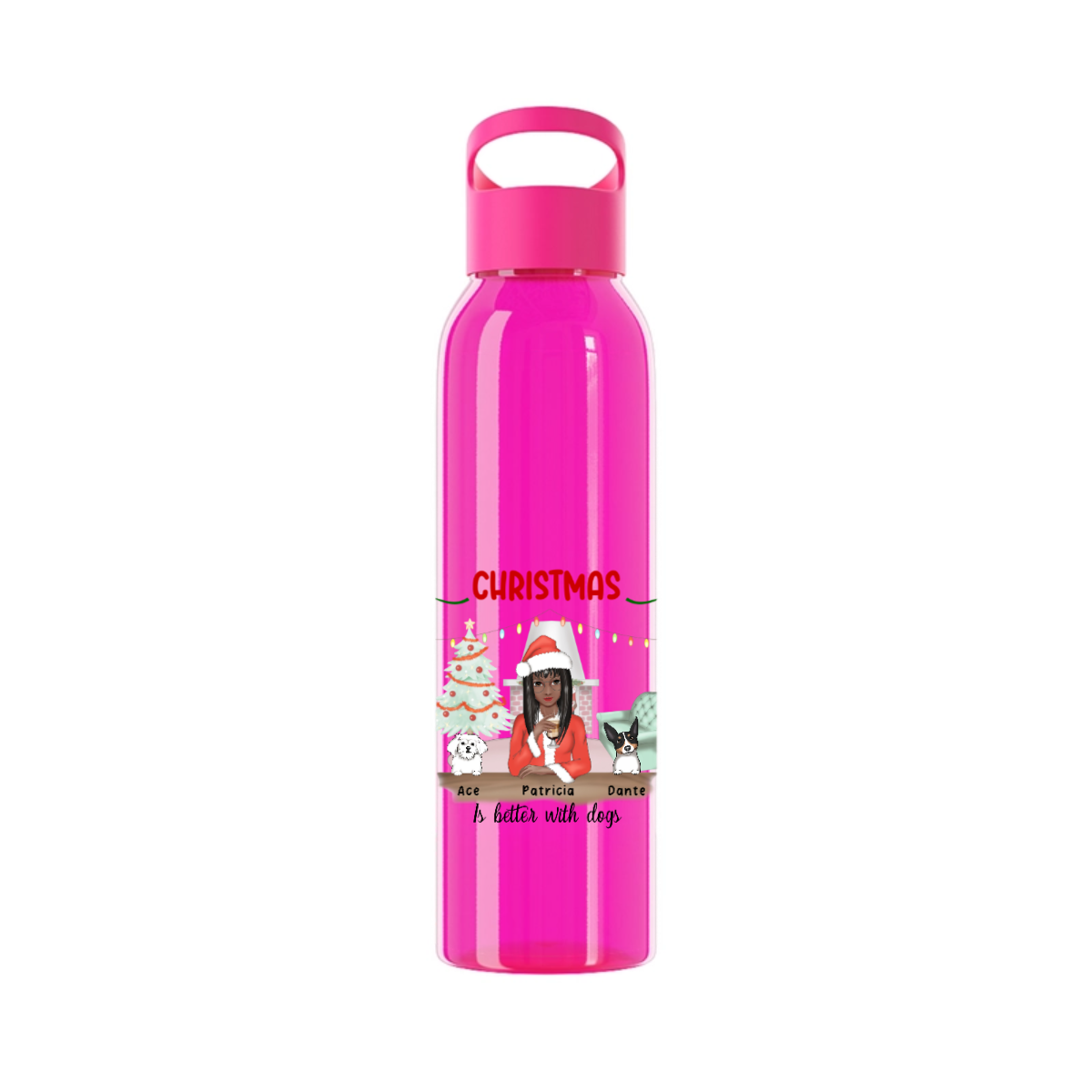 Weihnachten ist schöner mit Hunden Wasserflasche 650 ml