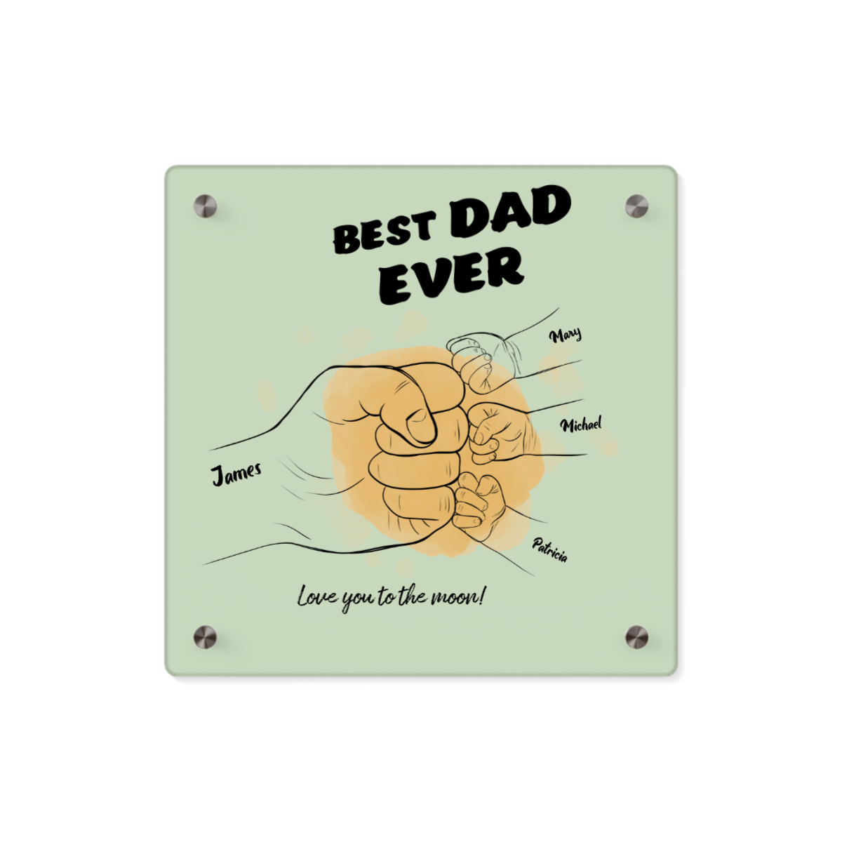 Bester Papa aller Zeiten Acryl Wandkunst Panel