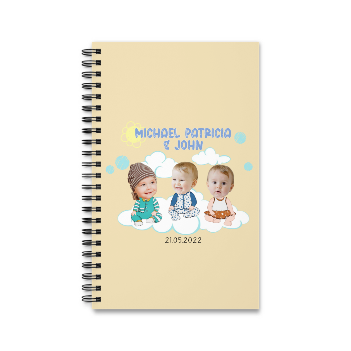 Baby Gesichtsausschnitt Spiralnotizbuch